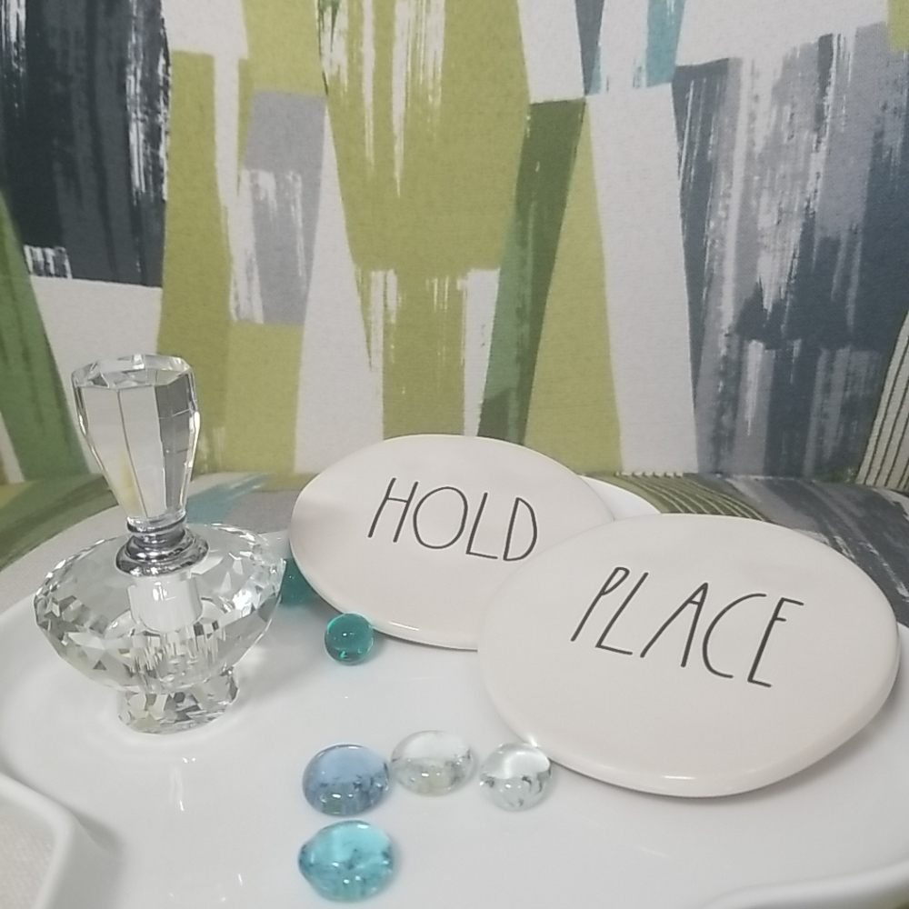 Faceted Pefume Bottle Decor Rae Dunn Coasters Home Decor